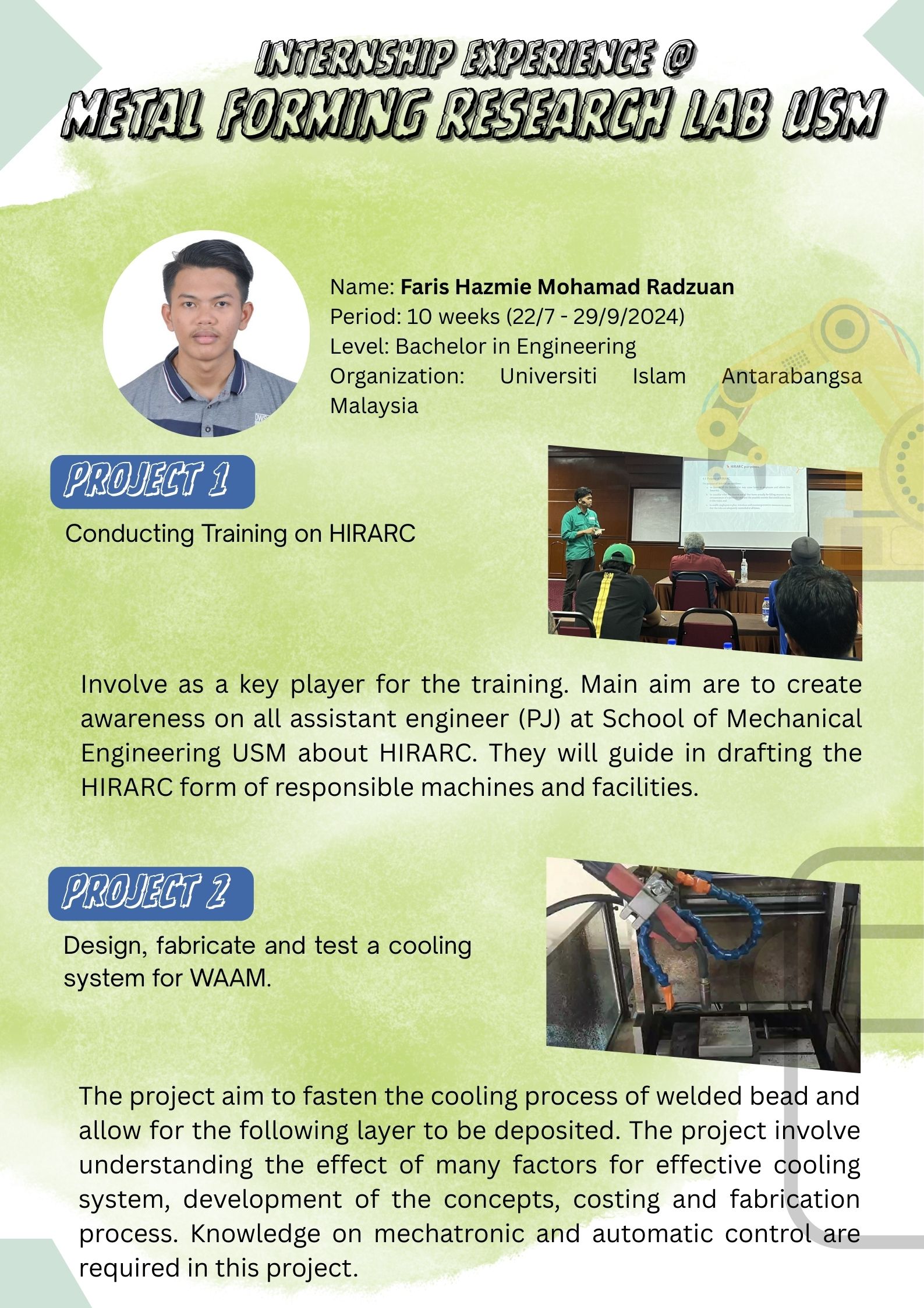 Internship at Metal Forming Research Lab USM Exp 2